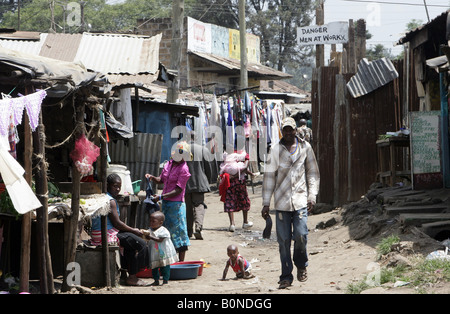Slum Majengo, eines der berüchtigtsten Slums in Nairobi, Kenia Stockfoto