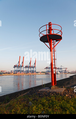 Container terminal Altenwerder (CTA) im Hafen von Hamburg Stockfoto