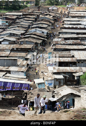 Mathare Valley, eines der berüchtigtsten Slum in Nairobi, Kenia Stockfoto