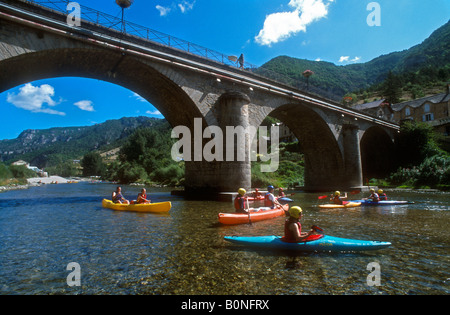 Kanus in der Gorge du Tarn Stockfoto