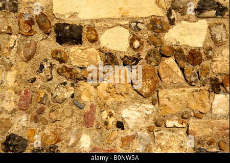 Sandstein und Flint elisabethanischen Wand Stockfoto