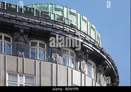 Wien, Brandstätte, Sogenanntes "Zacherlhaus", Erbaut 1903-1905 von Josef Plecnik, Detail Stockfoto