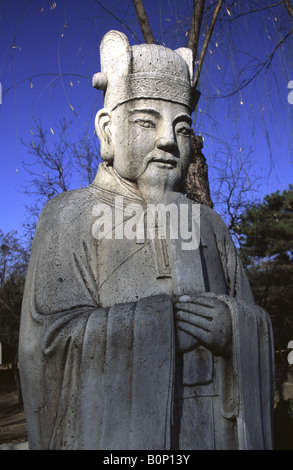 Eine Statue Futter den ' Geist Weg "an die Ming-Gräber in der Nähe der chinesischen Hauptstadt Peking. Stockfoto