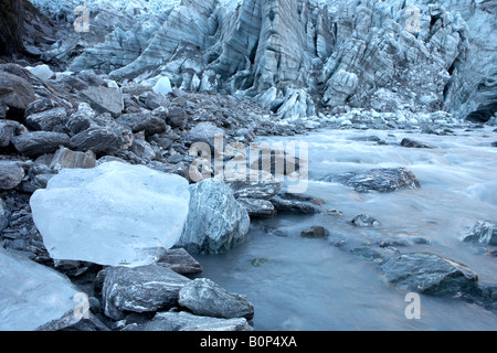 Die Basis der Fox-Gletscher Stockfoto