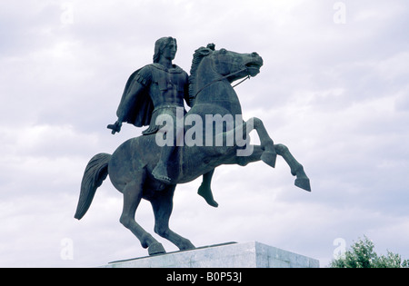 Statue von Alexander dem großen in Thessaloniki Griechenland Stockfoto