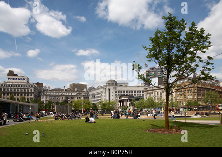 Piccadilly Gardens im Zentrum von Manchester UK Stockfoto