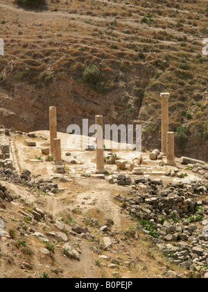 Säulen in der antiken römischen Pella, Jordantal, North Jordanien Naher Osten Stockfoto