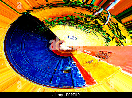 BLAU ROT GELB ABSTRAKT Stockfoto