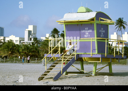 Life Guard South Beach Miami Beach Miami Florida Vereinigte Staaten Stockfoto