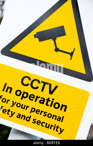 CCTV in Betrieb Zeichen Stockfoto