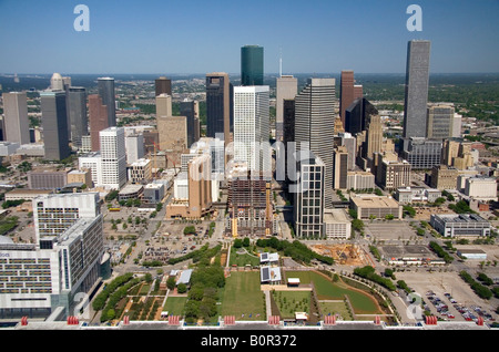 Luftaufnahme der Innenstadt von Houston Texas Stockfoto