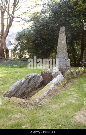 King Orry Grab in der Nähe von Laxey, Isle of man-IOM. Megalithische Tomb.UK.83218 KingOrry Grave. Vertikal Stockfoto