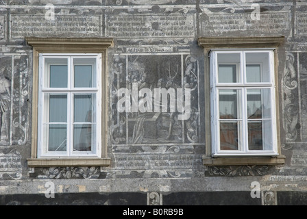 Sgraffito-Haus, Retz, Österreich Stockfoto