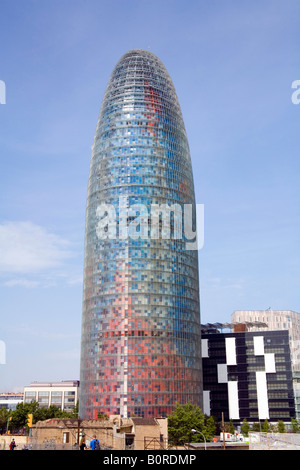 Der Torre Agbar Gebäude in Barcelona Spanien Stockfoto