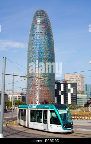 Der Torre Agbar Gebäude in Barcelona Spanien Stockfoto