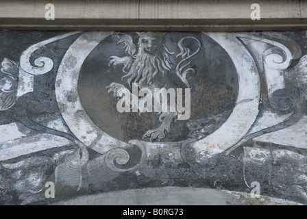 Detail in Sgraffito Haus, Retz, Österreich Stockfoto