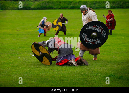 Wikinger Reenactment auf einem Festival in Irland Stockfoto