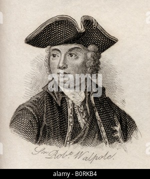 Robert Walpole, 1st Earl of Orford, 1676 - 1745. Der britische Staatsmann und der erste britische Premierminister. Stockfoto