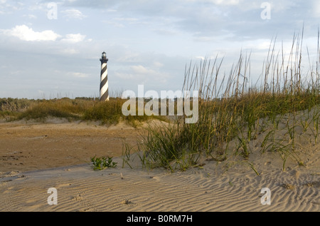 Sunrise, Leuchtturm von Cape Hatteras in North Carolina Stockfoto