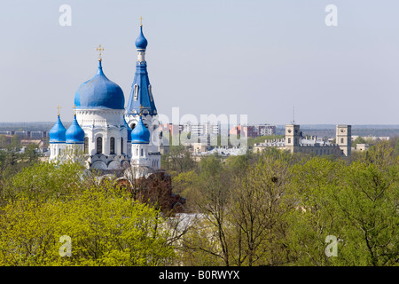 Pokrovsky Cathedral in Gatschina. Blick vom Glockenturm. Gatschina, Region Leningrad, Russland. Stockfoto