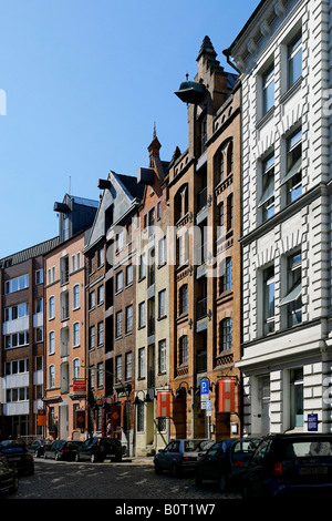 Einige der ältesten Gebäude auf der Cremon, Teil des alten Hafens in Hamburg, Deutschland Stockfoto