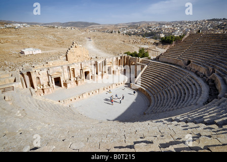 Südlichen Theater in Ruinen von Jerash römischen Dekapolis-Stadt aus 39 bis 76 AD Jordan Arabien Stockfoto