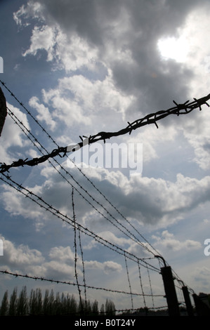 Stacheldrähte rund um Dachau Dachau, Bayern, Deutschland Stockfoto