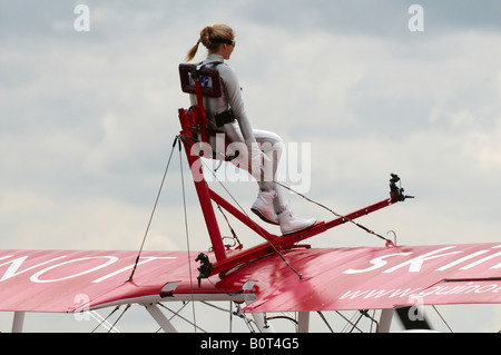 Boeing Stearman Team Guinot Blue Peter Duxford Spring Air Show 2008 Zoe Salmon Stockfoto