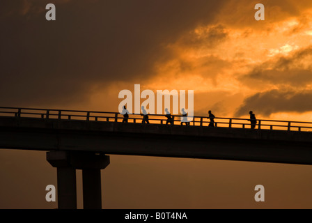 Joggen Sie am frühen Morgen, Nassau, Bahamas Stockfoto