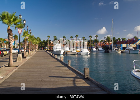 Blick auf einen Yachthafen Marina Renaissance Oranjestad Aruba Stockfoto