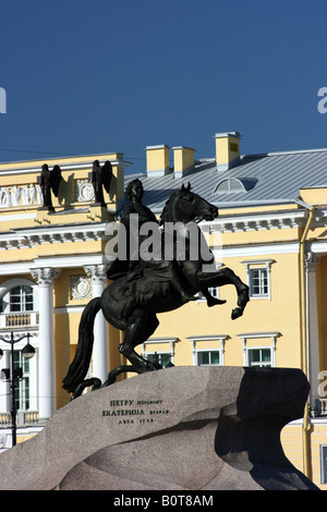 Der eherne Reiter Statue, Sankt Petersburg, Russland Stockfoto