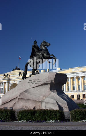 Der eherne Reiter Statue, Sankt Petersburg, Russland Stockfoto