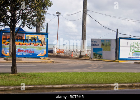 Proyecto Cinta Costera. Küsten Beltway Projekt, Balboa Boulevard, Panama City, Republik von Panama Stockfoto