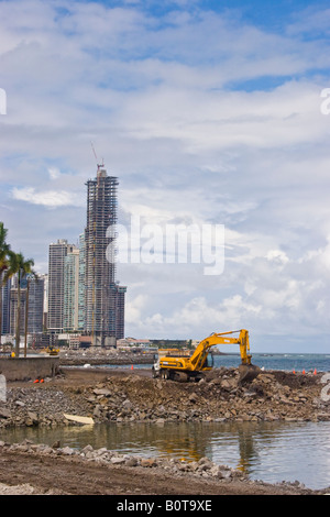 Proyecto Cinta Costera. Küsten Beltway Projekt, Balboa Boulevard, Panama City, Republik von Panama Stockfoto