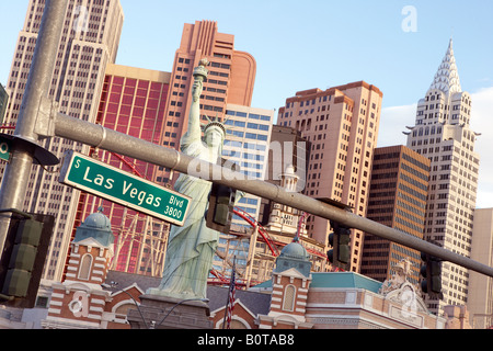 Blick auf New York New York Hotel Casino in Las Vegas Nevada, USA Stockfoto