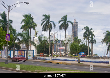 Proyecto Cinta Costera. Küsten Beltway Projekt, Balboa Boulevard, Panama City, Republik von Panama Stockfoto