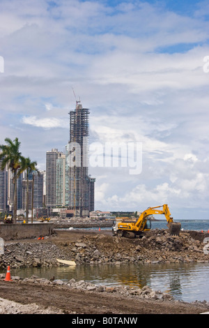 Proyecto Cinta Costera. Küsten Beltway Projekt, Balboa Boulevard, Panama City, Republik von Panama Stockfoto