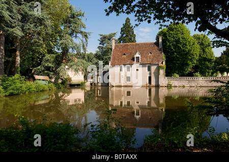 Kloster am Fluss Claise, Saint-Michel-de-Brenne, Indre, Frankreich. Stockfoto