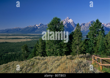 Die Teton Range Berge und den Grand Teton gesehen aus Wyoming Signal Mountain Grand Teton Nationalpark Stockfoto