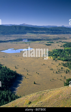 Der Snake River Plateau von Signal Mountain Grand Teton Nat l Pk WYOMING aus gesehen Stockfoto