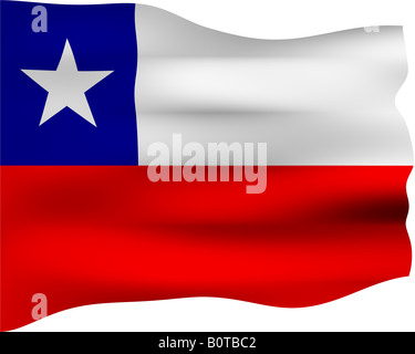 3D Flagge von Chile Stockfoto