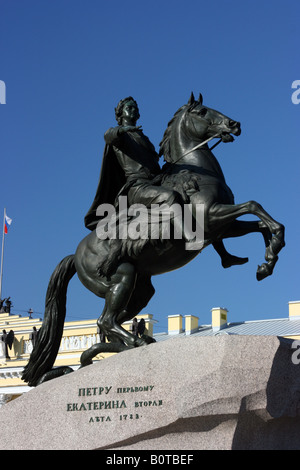 Der eherne Reiter Statue, Sankt Petersburg, Russland Stockfoto