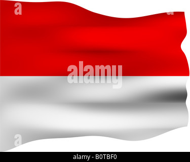 3D Flagge von Indonesien Stockfoto