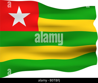 3D Flagge von Togo Stockfoto