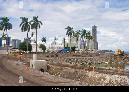 Proyecto Cinta Costera. Küsten Beltway Projekt, Balboa Boulevard, Panama City, Republik von Panama Stockfoto