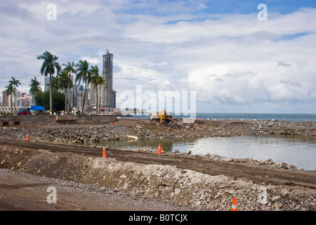 Proyecto Cinta Costera. Küsten Beltway Projekt, Balboa Boulevard, Panama City, Republik von Panama Stockfoto