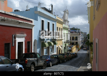 Straße im alten San Juan Puerto Rico Stockfoto
