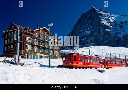 Jungfraujoch Bahnhof Kleine Scheidegg Station eingeben Stockfoto