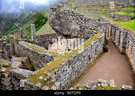 Machu Picchu Tempel der Condor-Stein-Gefängnis-Gruppe-Urubamba-Tal Peru in Südamerika Stockfoto