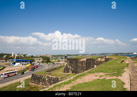 Blick auf Galle Stadt und Stadt von Stadtmauer von Galle Fort, Sri Lanka Stockfoto